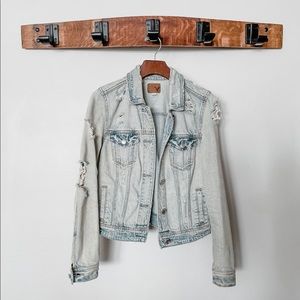 American Eagle Distressed Jean Jacket - Size S